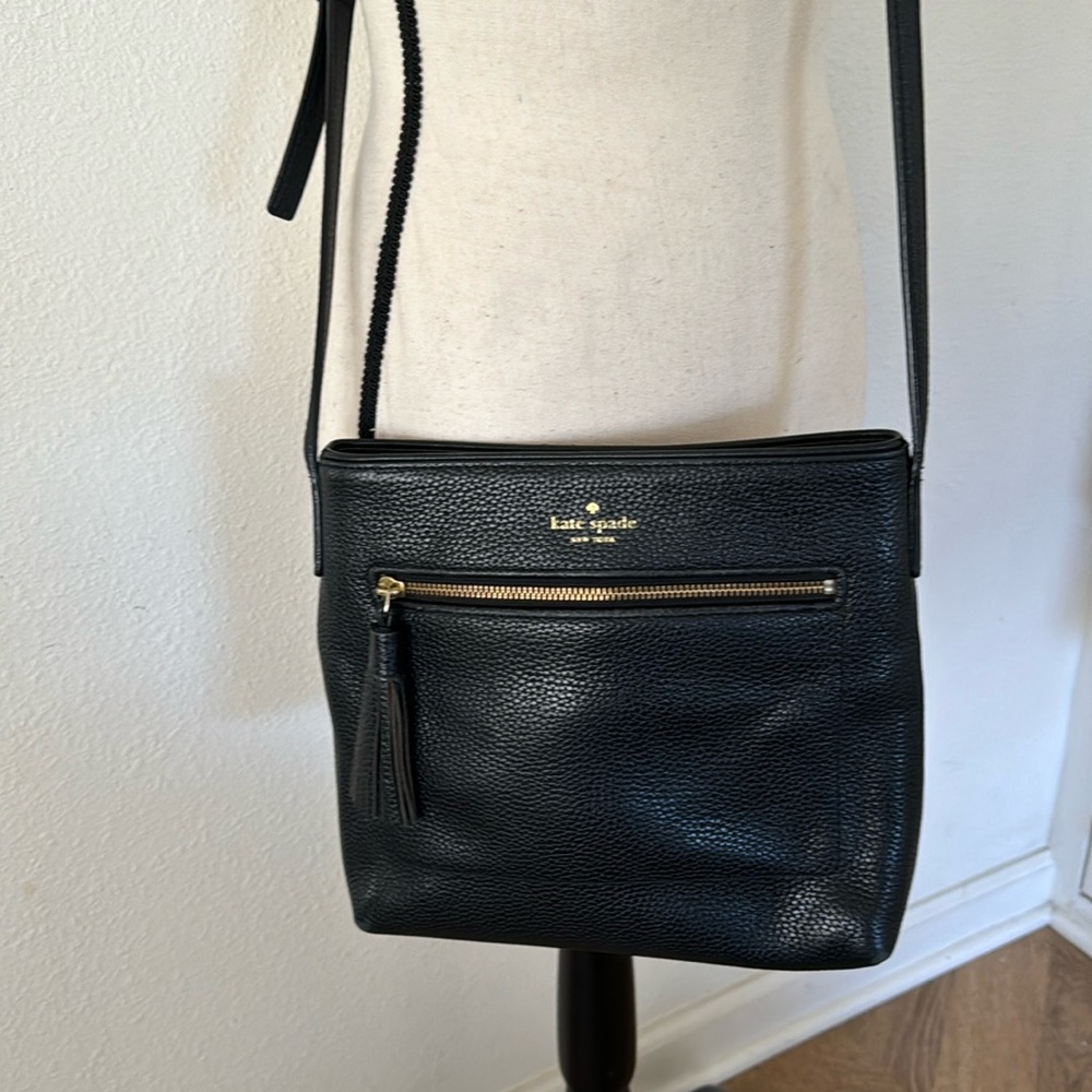 Kate Spade black pebbled crossbody bag